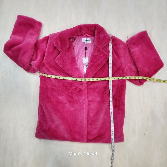 Vigoss Pink Faux Women Coat Size S - Picture 3 of 5